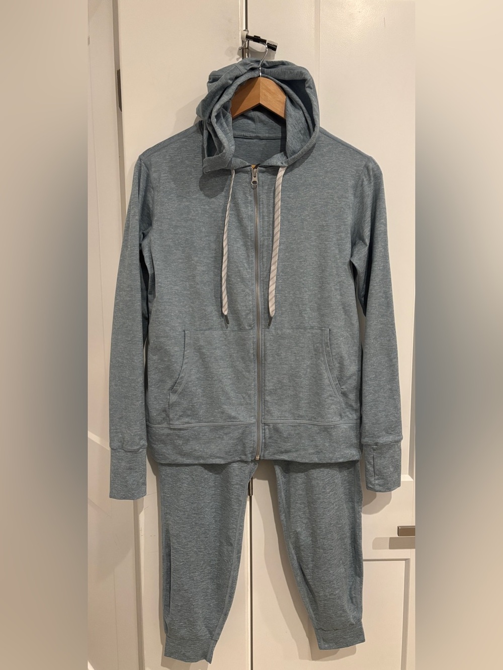 Costco Vuori Dupe Light Blue Women's Zip-Up Hoodie Jacket and Jogger Pants